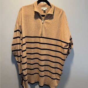 Ava & Viv Men's Tan and Black Zip-Up Sweater